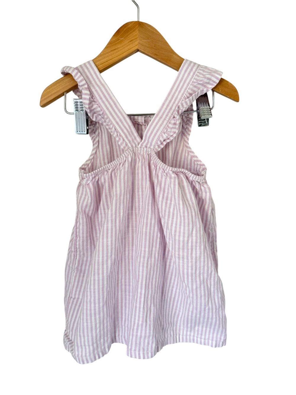 H&M Pink and White Striped Button-Front Sundress 12 months - Picture 2 of 4